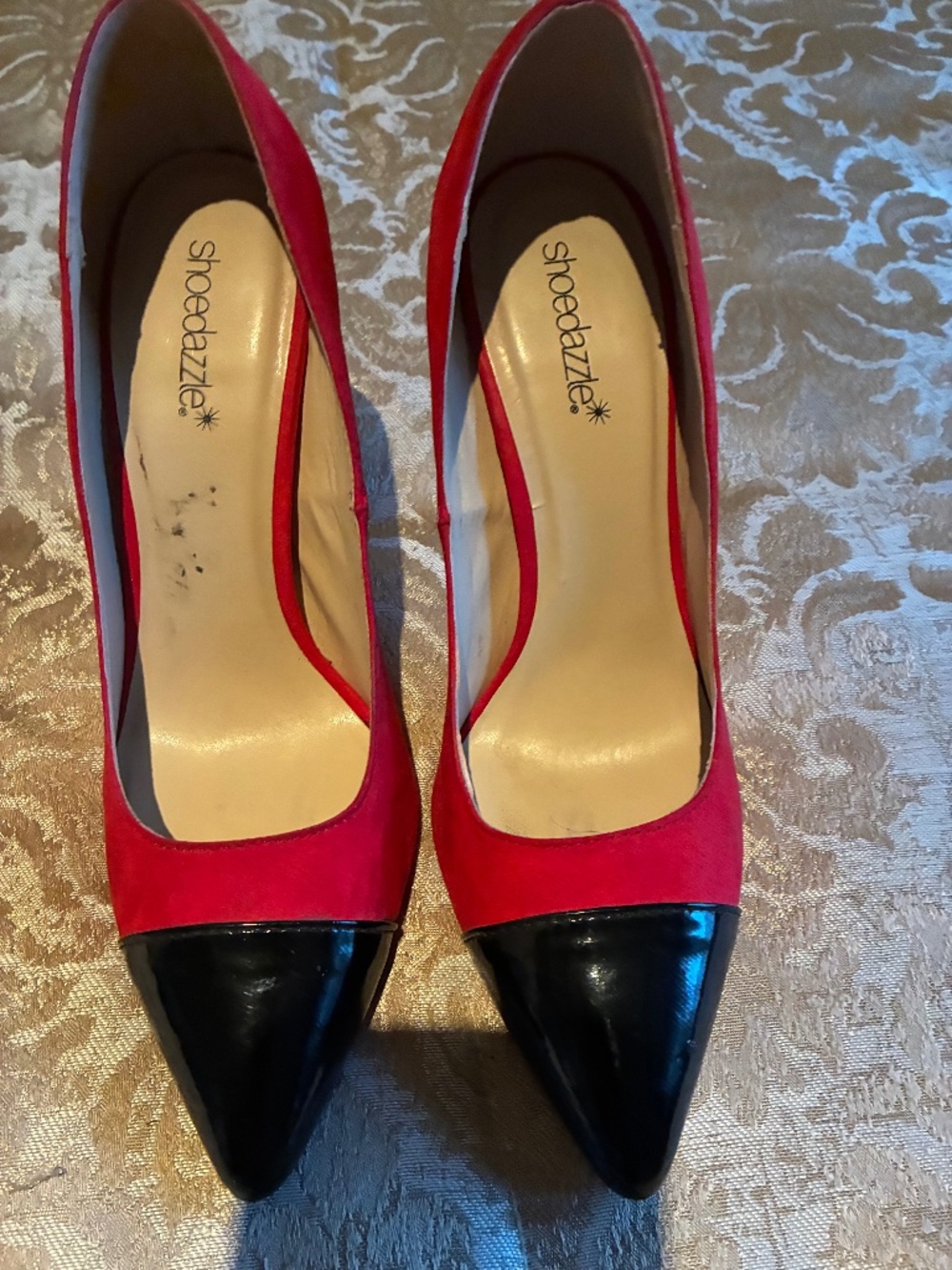 Red with Black tip pumps